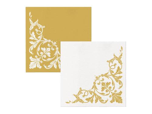 Serwetki Złote Piwonie - 40 cm - 12 szt.