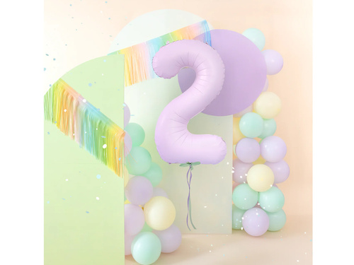 Balon foliowy liliowa cyfra 2 - 100 cm - 1 szt.