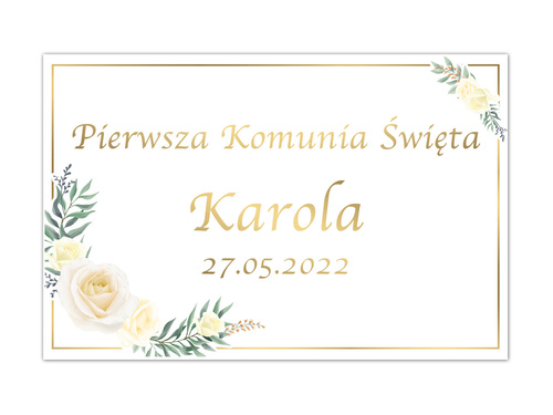 Plakat komunijny personalizowany - I Komunia Święta - 90x60 cm