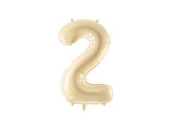 Balon foliowy cyfra 2 beżowa - 72 cm - 1 szt.