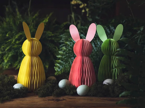 Dekoracja wisząca rozetka Króliczek zielony - 30 cm - 1 szt.