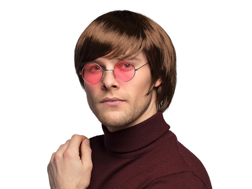 Brązowa męska peruka - 1 szt.