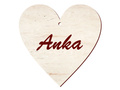 Zawieszka drewniana serce z imieniem na walentynki - 10 cm - 1 szt.