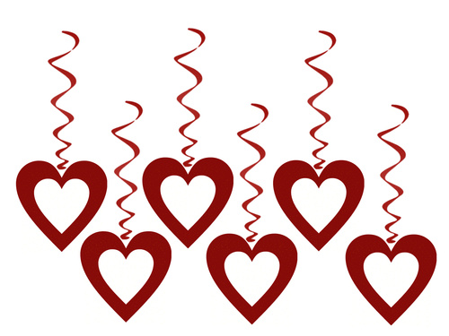 Świderki Serca perłowe na walentynki - 75 cm - 6 szt.