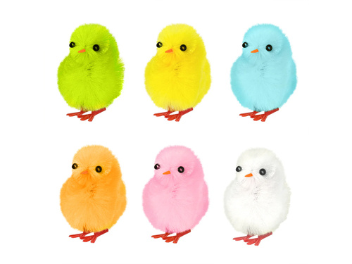 Kurczaki wielkanocne kolorowe - 3,5 cm - 6 szt.