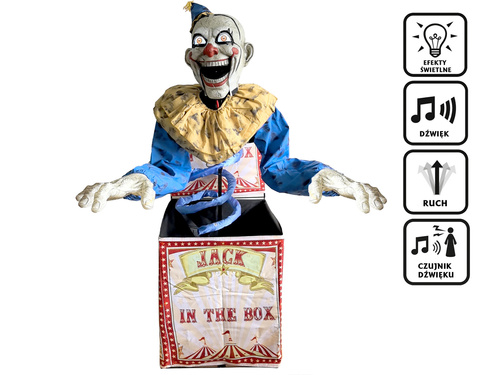 Dekoracja stojąca Klaun w Pudełku - 180 cm - 1 szt.