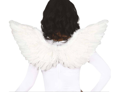 Skrzydła anioła białe z piórami - 62 cm - 1 szt.