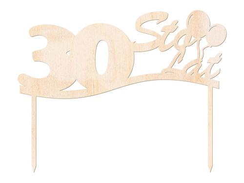 Topper drewniany na tort 30 sto lat - 1 szt.