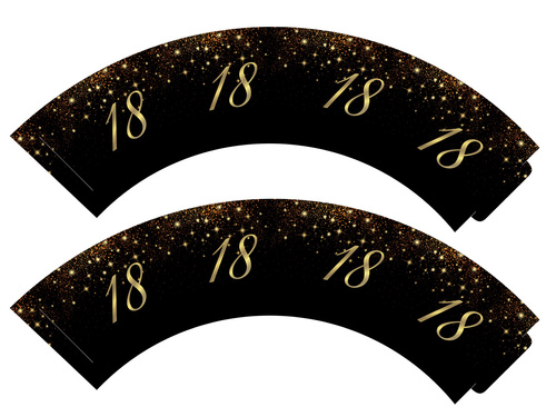 Papilotki na babeczki Sparkling na osiemnaste urodziny - 6 szt.