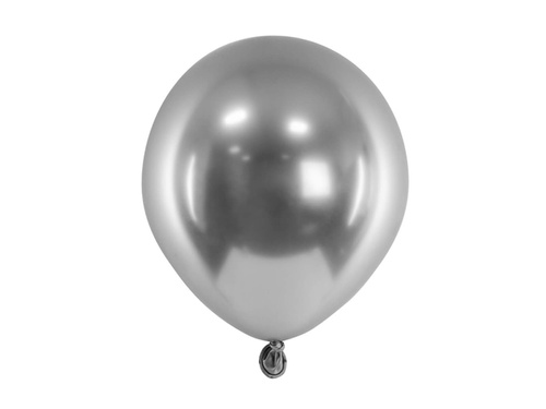 Balony lateksowe Glossy ciemnosrebrne - 12 cm - 50 szt.
