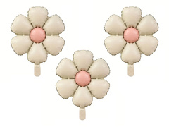 Balony foliowe Kwiaty beżowe - 50 cm - 3 szt.