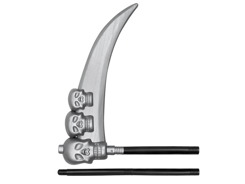 Kosa dla Kostuchy na Halloween z czaszkami - 103 cm - 1 szt.