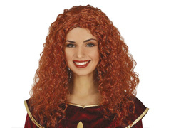 Peruka z rudymi kręconymi włosami - 1 szt.