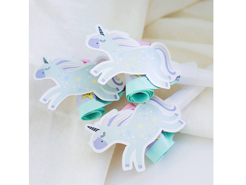 Gwizdki rozwijane Jednorożec - 6 szt.