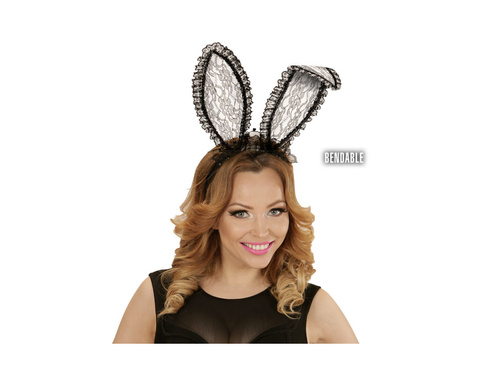 Czarne koronkowe uszy królika