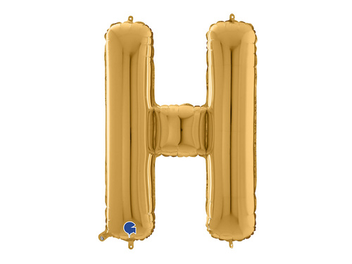 Balon foliowy złota litera H - 66 cm - 1 szt.