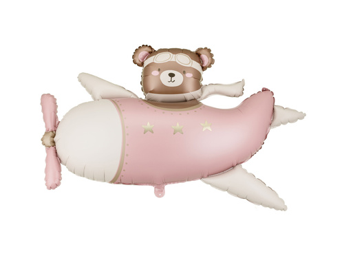 Balon foliowy Miś w samolocie - 94x61 cm - 1 szt.