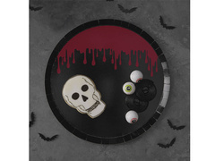Talerzyki papierowe na Halloween - Zakrwawione Halloween - 25 cm - 8 szt.