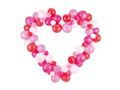 Girlanda balonowa czerwona ze stelażem Serce - 104 elementy