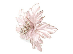 Dekoracja Gwiazda Betlejemska na piku różowa z brokatem - 25 cm - 1 szt.