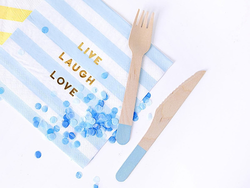 Zestaw sztućców drewnianych błękitnych - 18 szt.