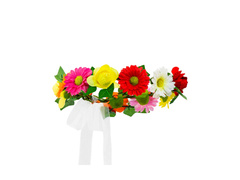 Kwiatowy diadem z wstążką