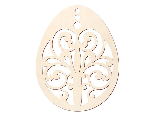 Zawieszka drewniana Jajko - 10 cm - 1 szt.