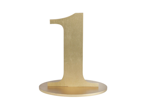 Dekoracja stołu cyfra jeden złota - 1 szt.