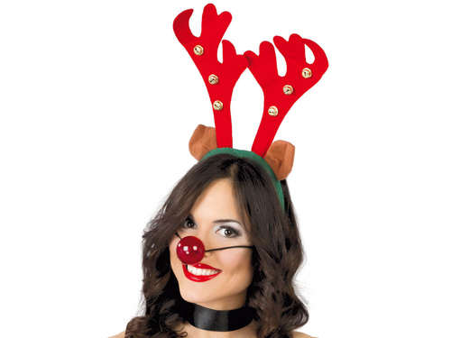 Opaska Rogi renifera z dzwoneczkami - 1 szt.