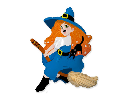 Balon foliowy Czarownica na miotle - 104 x 91 cm - 1 szt.