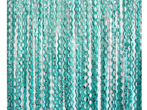 Kurtyna Spirale turkusowa z gwiazdkami - 100 x 200 cm