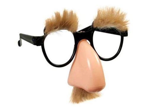 Okulary z nosem Profesorek brązowy - 1 szt.