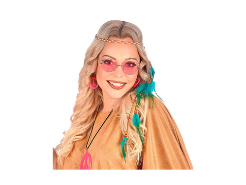 Turkusowa indiańska opaska z piórami