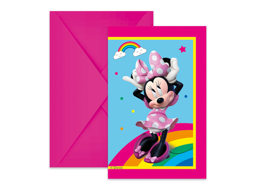 Zaproszenia urodzinowe Myszka Minnie - 6 szt.