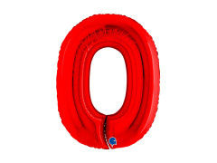 Balon foliowy cyfra 0 czerwony - 40" - 1 szt.