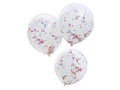 Balony lateksowe z kolorowym konfetti - 46 cm - 3 szt.