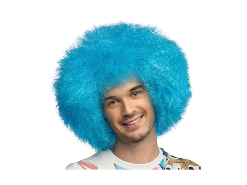 Peruka Afro Sugar neonowa niebieska