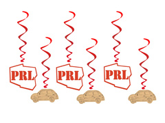 Dekoracja wisząca urodzinowa PRL - 6 szt.
