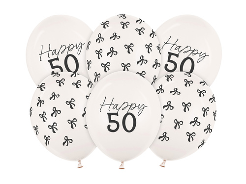 Zestaw balonów lateksowych na pięćdziesiątkę - 30 cm - 50 szt.