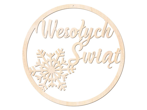 Dekoracja drewniana Wesołych Świąt 29 cm - 1 szt.
