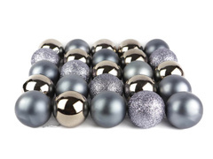 Bombki choinkowe grafitowe - 6 cm - 25 szt.