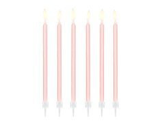 Świeczki urodzinowe jasnoróżowe - 14 cm - 12 szt.