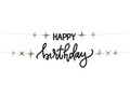 Baner Happy Birthday czarny - 100 cm - 2 szt.
