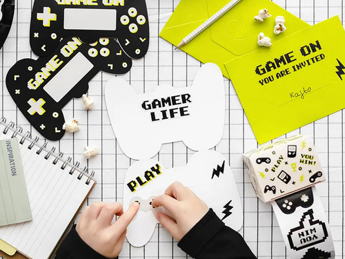 Zaproszenia urodzinowe Kontroler do gry - 6 szt.