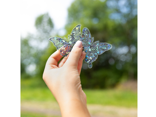 Naklejki motylki holograficzne czarne - 12 szt.