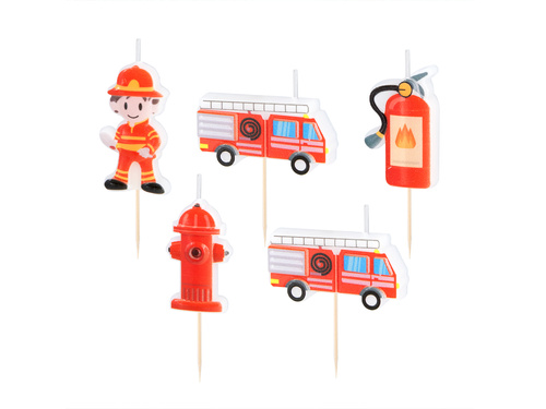 Świeczki pikery Straż Pożarna - 5 szt.