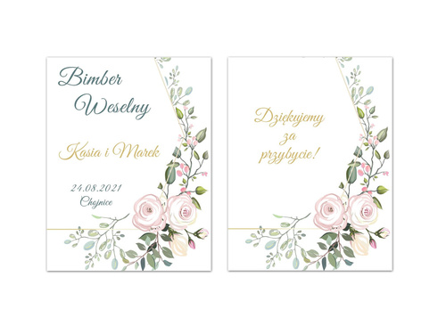 Personalizowane podziękowania dla gości - szklane buteleczki - 6 kpl.