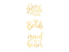 Tatuaże zmywalne Wieczór Panieński złote - 13 szt.