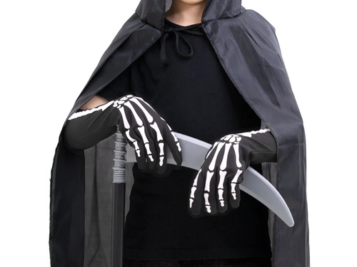 Rękawiczki długie Szkielet - 24 cm - 1 para