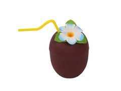 Kubek hawajski kokos ze słomką - 1 szt.